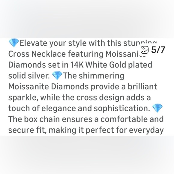 Elegant 925 Sterling Silver Cross Pendant Necklace. 925 Sterling Silver - Picture 4 of 10